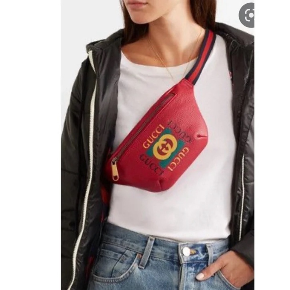 Authentic Red Gucci Logo Belt Bag & Fanny Pack Red Small NWT and Dustbag - Picture 11 of 11